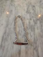 Mooi zilver armbandje,met naamplaatje ongegraveerd, gemerkt., Ophalen of Verzenden, Zo goed als nieuw, Zilver, Zilver
