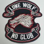 Rugpatch Lone Wolf No Clubs, Motoren, Accessoires | Overige, Nieuw, Patches
