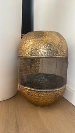 Goudkleurige windlicht, Ophalen of Verzenden, Zo goed als nieuw, Rond, Overige materialen