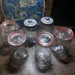 4 wekpotten en 2 schroefdop potten, Ophalen of Verzenden, Zo goed als nieuw, Overige materialen, Pot, Bus of Blik