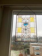 IZGS. 2 x glas in lood raampjes met ophangkettingkjes., Doe-het-zelf en Verbouw, Glas en Ramen, Ophalen of Verzenden, Zo goed als nieuw