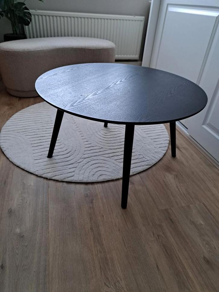 Salontafel rond, 80 cm, zwart, Huis en Inrichting, Tafels | Salontafels, Gebruikt, Minder dan 50 cm, 50 tot 100 cm, 50 tot 100 cm