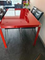 Tafel set in een erg mooie glanzende kleur rood, Ophalen, Gebruikt, 50 tot 100 cm, Vijf personen of meer
