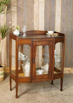 Oud sierlijk brocante houten theekastje facet geslepen ster, Antiek en Kunst, Curiosa en Brocante, Ophalen