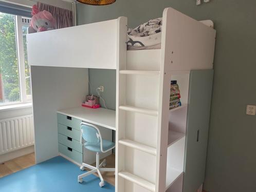 Ikea hoogslaper, Kinderen en Baby's, Kinderkamer | Bedden, Gebruikt, 180 cm of meer, 85 tot 100 cm, Hoogslaper of Stapelbed, Lattenbodem