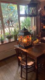 Grote prachtige glas in lood lantaarn geheel gaaf, Antiek en Kunst, Ophalen