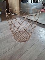 Gouden/koperen metalen mand, Ophalen, Overige materialen, Mand, Rond