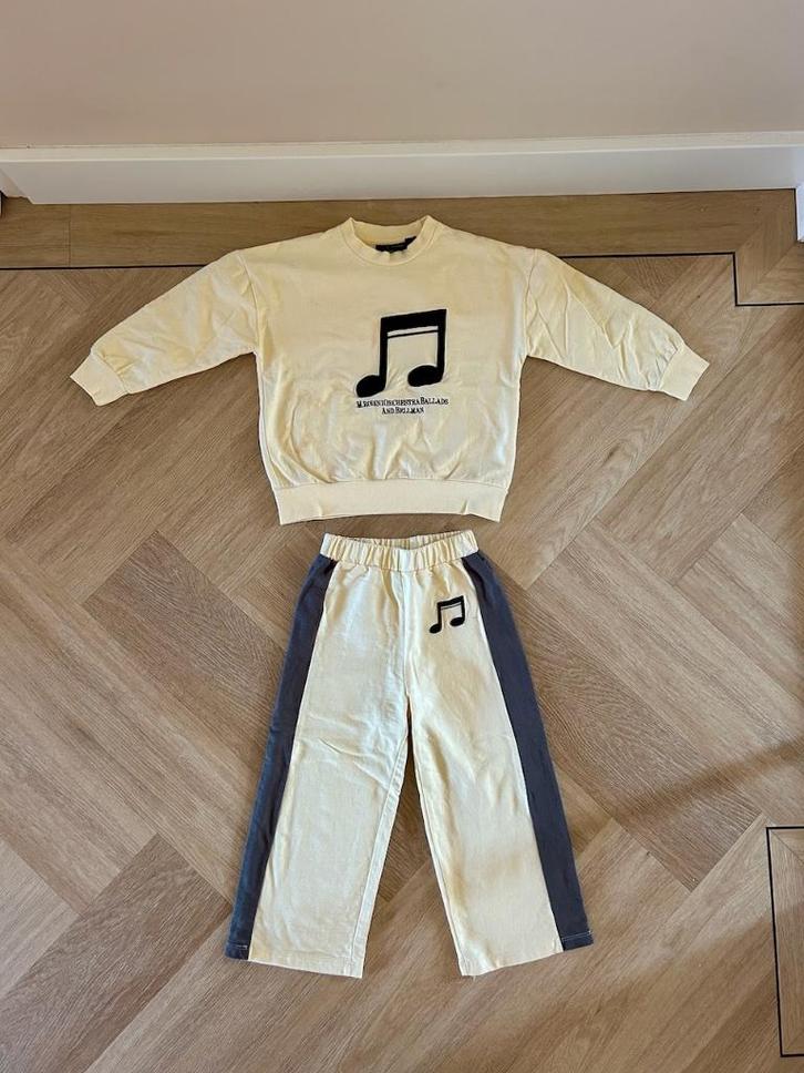 Set van Mini Rodini, wijde broek + trui, maat 110 / 116, Kinderen en Baby's, Kinderkleding | Maat 104, Zo goed als nieuw, Meisje