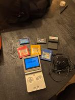 Gameboy Advance SP + Pokemon Games + Lader, Spelcomputers en Games, Spelcomputers | Nintendo Game Boy, Ophalen of Verzenden, Gebruikt