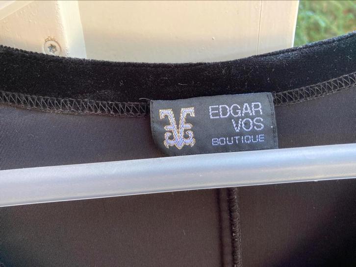Zwart fluwelen jurkje 40 Edgar Vos, Kleding | Dames, Gelegenheidskleding, Zo goed als nieuw, Overige typen, Maat 38/40 (M), Zwart