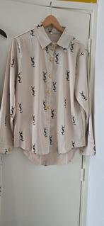 Design set palazzo broek en blouse met goude knopjes, soepel, Kleding | Dames, Ophalen of Verzenden, Nieuw, Maat 38/40 (M), Beige