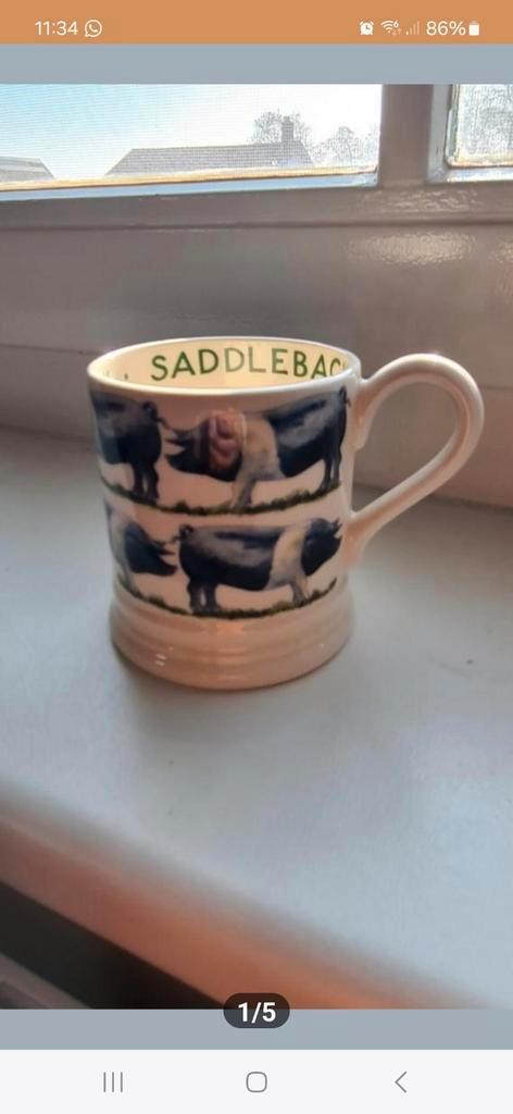 Emma Bridgewater mok 0.5 1/2pt Saddleback pig varken nieuw, Huis en Inrichting, Keuken | Servies, Nieuw, Kop(pen) en/of Schotel(s)