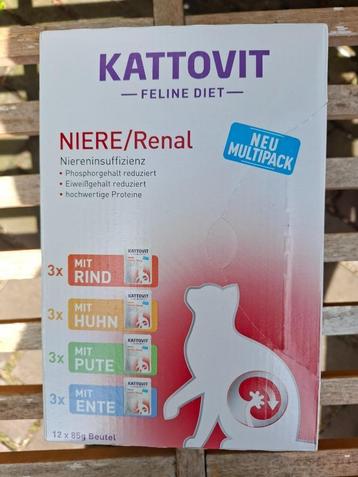 Renal/nierdieet Doos van 12 gemengde maaltijdzakjes Kattovit beschikbaar voor biedingen