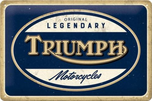 Triumph motorcycles relief reclamebord van metaal wandbord, Verzamelen, Merken en Reclamevoorwerpen, Nieuw, Reclamebord, Ophalen of Verzenden