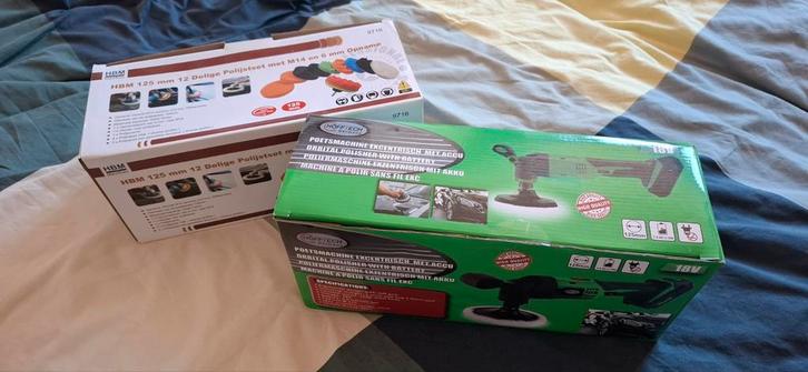 Accu Poetsmachine + Polijstset, Auto diversen, Autogereedschap, Nieuw, Ophalen of Verzenden