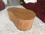 Organische vorm salontafel mangohout, 100 tot 150 cm, Zo goed als nieuw, Minder dan 50 cm, Ovaal