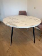 Ronde tafel met marmerprint, Huis en Inrichting, Tafels | Eettafels, Ophalen, Kunststof, Rond, Zo goed als nieuw