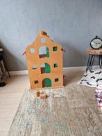 Houten pakhuis  stevig houten pakhuis drie etages met katrol, Ophalen, Gebruikt, Poppenhuis