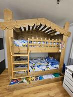 Stapelbed Sara Plum - Houten huisbed, Gebruikt, Hoogslaper of Stapelbed, 70 tot 85 cm, Ophalen of Verzenden