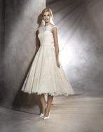 Korte kanten trouwjurk maat 38/40, Ophalen of Verzenden, Zo goed als nieuw, Wit, Trouwjurk