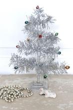 Oud vintage tinsel kerstboompje – zilver, Ophalen of Verzenden