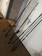 Karper/feeder hengels + molen! 6 Stuks, Watersport en Boten, Hengelsport | Karpervissen, Ophalen of Verzenden, Zo goed als nieuw