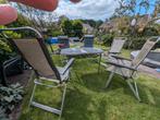 Set van 5 Dukdalf stoelen en grote tafel, Caravans en Kamperen, Kampeermeubelen, Ophalen, Gebruikt, Campingstoel