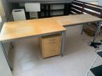 Bureau 120x80x76 cm plus ladekastje, Ophalen, In hoogte verstelbaar, Gebruikt