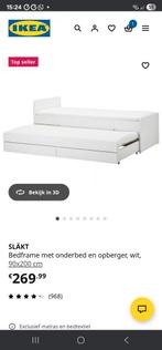 Bed van ikea, Huis en Inrichting, Ophalen, 90 cm, Eenpersoons, Wit