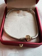 Pandora armband 21cm zilver 925 - 14 k gouden sluiting, Ophalen, Zo goed als nieuw, Goud, Zilver