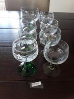 8 wijnglazen groene voet, Verzamelen, Glas en Borrelglaasjes, Ophalen of Verzenden, Zo goed als nieuw, Overige typen