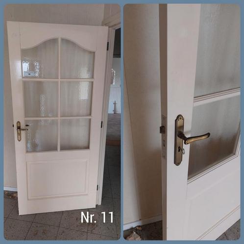 4 stompe houten binnendeuren, Doe-het-zelf en Verbouw, Deuren en Horren, Gebruikt, Binnendeur, 200 tot 215 cm, 80 tot 100 cm, Ophalen