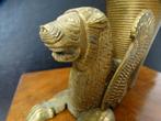 Oude Rhyton Drinkbeker met Leeuwenkop, Antiek en Kunst, Antiek | Koper en Brons, Ophalen of Verzenden, Brons