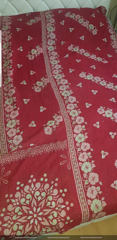 Prachtige Kantha Bedsprei - Handgemaakt, Huis en Inrichting, Slaapkamer | Beddengoed, Zo goed als nieuw, Deken of Dekbed, Overige maten