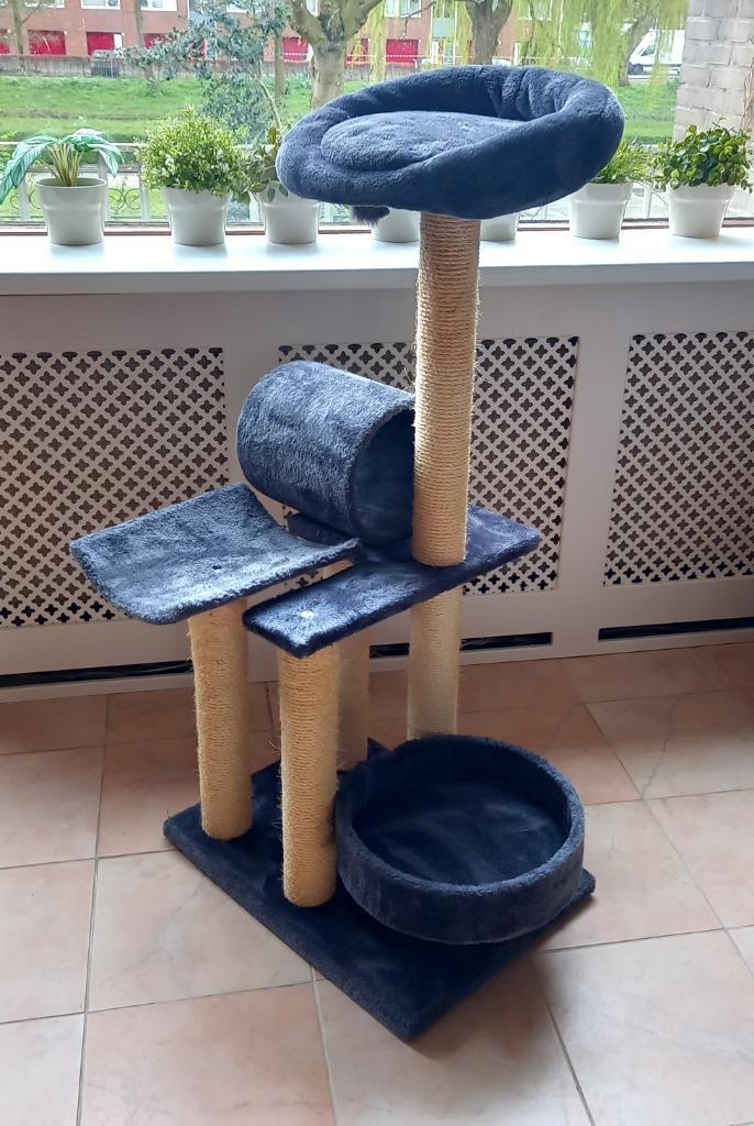 Stevig antraciet krabmeubel -veel ligplekjes - 50x66x113 cm, Dieren en Toebehoren, Krabmeubelen, Krabpaal, Ophalen