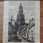 Grote ets Eusebiuskerk Trompetsteeg Arnhem 63 cm, Ophalen of Verzenden