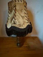 Vintage Tafellamp met Franjes, Ophalen of Verzenden, Gebruikt, Hout, Minder dan 100 cm