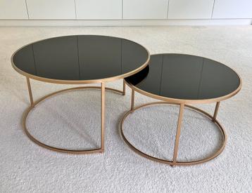 PTMD salontafels set Miyo, rond, goud / zwart beschikbaar voor biedingen