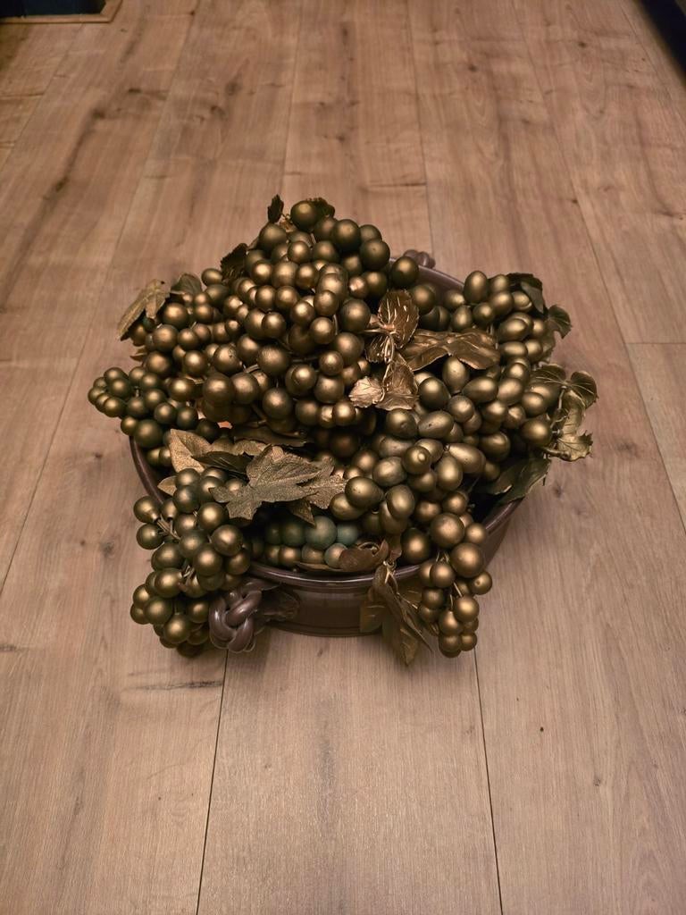 Kunst/sier druiventrosjes goudkleurig, 15 stuks. Kunstof., Huis en Inrichting, Woonaccessoires | Overige, Ophalen of Verzenden