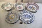 5 Prachtige Beschilderde Keramieke Kommen en Borden, Ophalen of Verzenden
