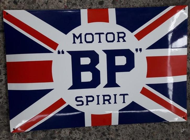 BP motor spirit emaillen reclame bord en veel andere borden, Verzamelen, Merken en Reclamevoorwerpen, Zo goed als nieuw, Reclamebord