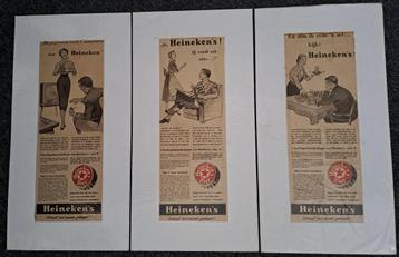 HEINEKEN'S - 3 oude advertenties  beschikbaar voor biedingen