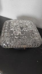 Vintage plafondlamp glas vierkant, Ophalen of Verzenden, Gebruikt, Glas