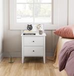 Wit nachtkastje met gouden handgrepen NIEUW IN DOOS !!, Minder dan 45 cm, Nieuw, Hout, 55 tot 70 cm