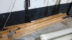 Veel houten planken, balken, blokken, palen en een pallet, Ophalen, Zo goed als nieuw, 50 mm of meer, Pallet