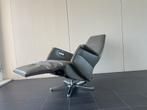 Zeer nette grijze leren topform relax fauteuil elektrisch, Ophalen, Gebruikt, Minder dan 75 cm, Nvy