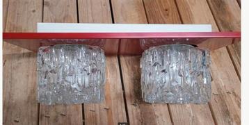 plafondlamp Mid Century dubbele 'ice-cube' plafond lamp beschikbaar voor biedingen
