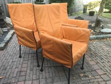 3 Montis Chaplin stoel chair oranje geel leer beschikbaar voor biedingen