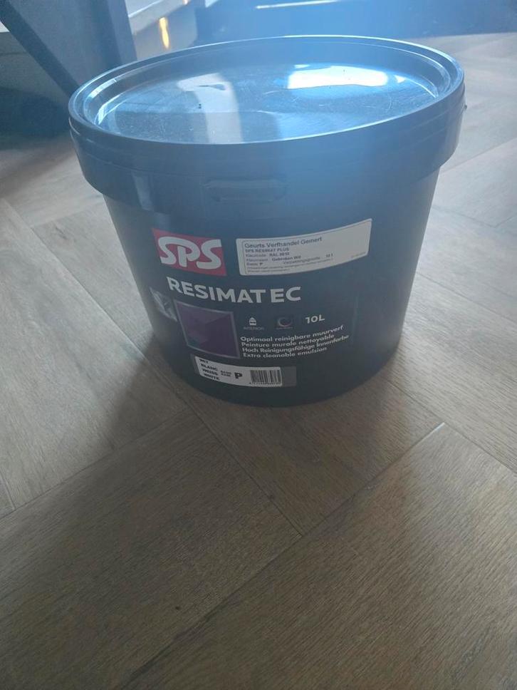 SPS Resimat EC Verf RAL9010 - 10L Nieuw, Doe-het-zelf en Verbouw, Verf, Beits en Lak, Nieuw, Verf, 10 tot 15 liter, Wit, Ophalen of Verzenden