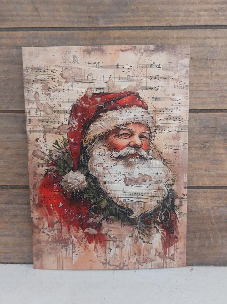 Vintage look kerst-kaart kerstman, Verzamelen, Ansichtkaarten | Themakaarten, Ongelopen, 1980 tot heden, Feest(dag), Ophalen of Verzenden